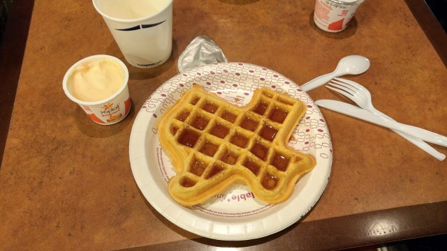 Yes this is a texas shaped waffle... because why not!